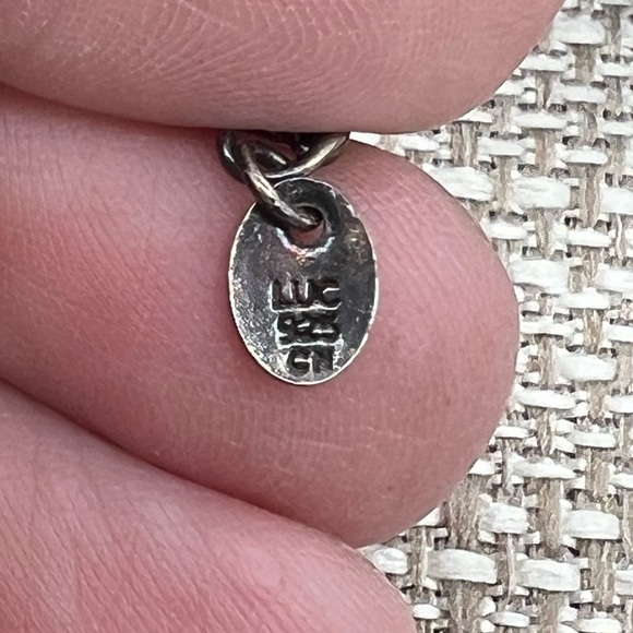 VINTAGE BLUE BANDED MARBLED AGATE FACETED BEAD Necklace. SILVER Findings. OOAK - Picture 5 of 7